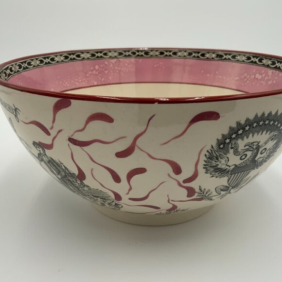 ADAMS SHIP CAROLINE PINK LUSTER PUNCH BOWL THE SHIPWRIGHT ARMS AND JAMES LEECH - Picture 8 of 9